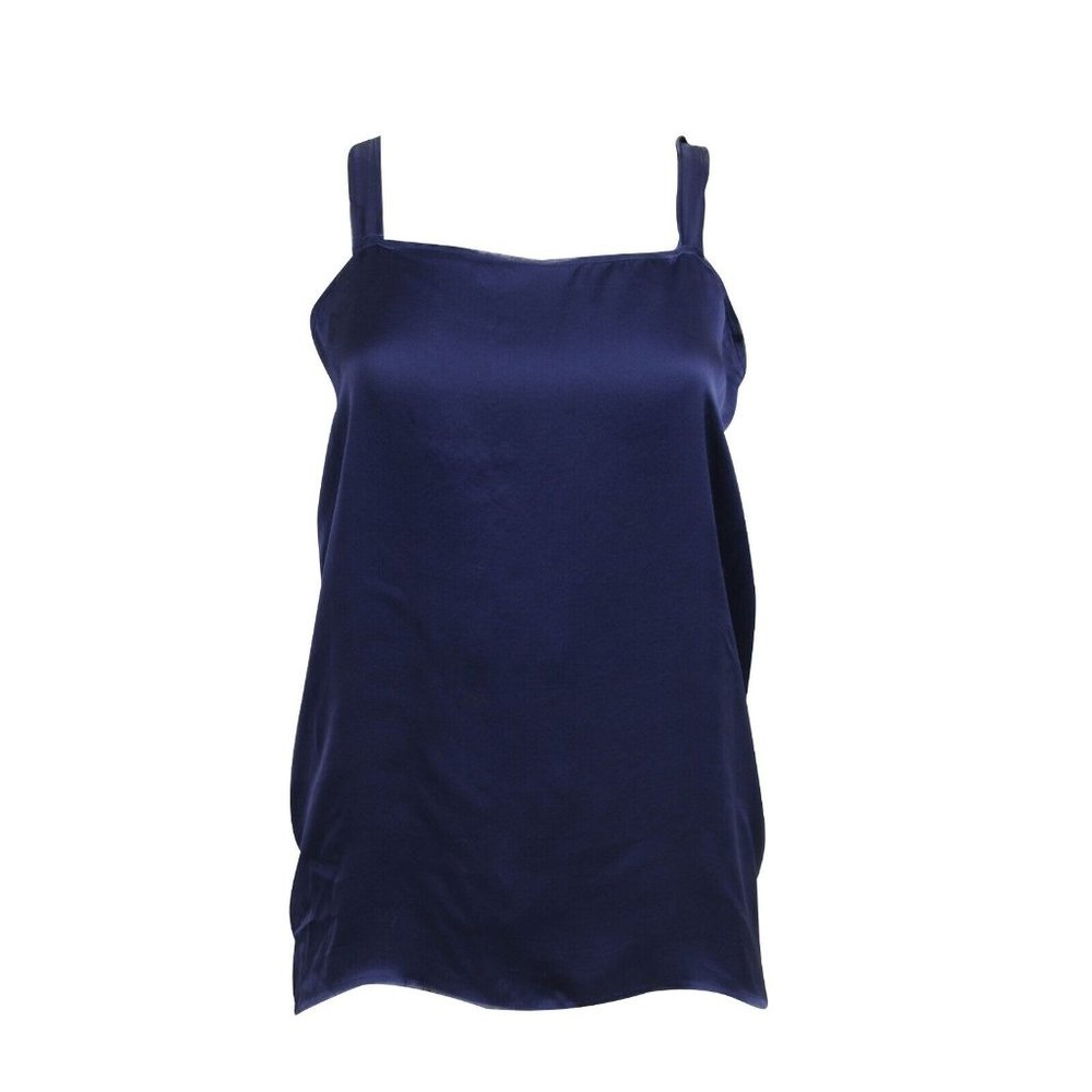 Lanvin Womens Tank Top Size 42 Blue Distressed Lined Silk SS 2005 Alber Elbaz